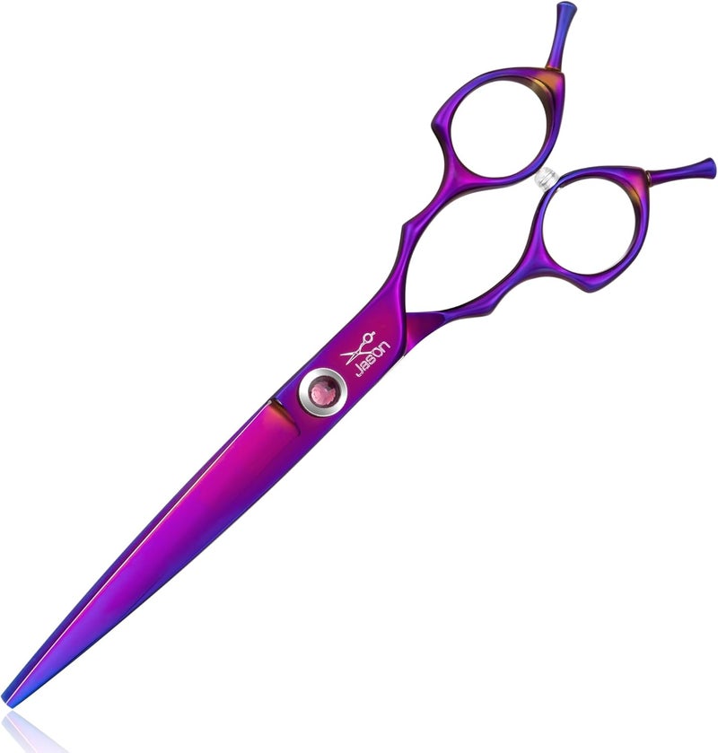 Jason Straight Scissors for Dogs - Updated 7.5" Dog Grooming Shears, Japanese 440C Stainless Steel Pet Shears, Professional Dog Cutting Scissors with Diamond Adjustable Screw Christmas Gift - Image 1